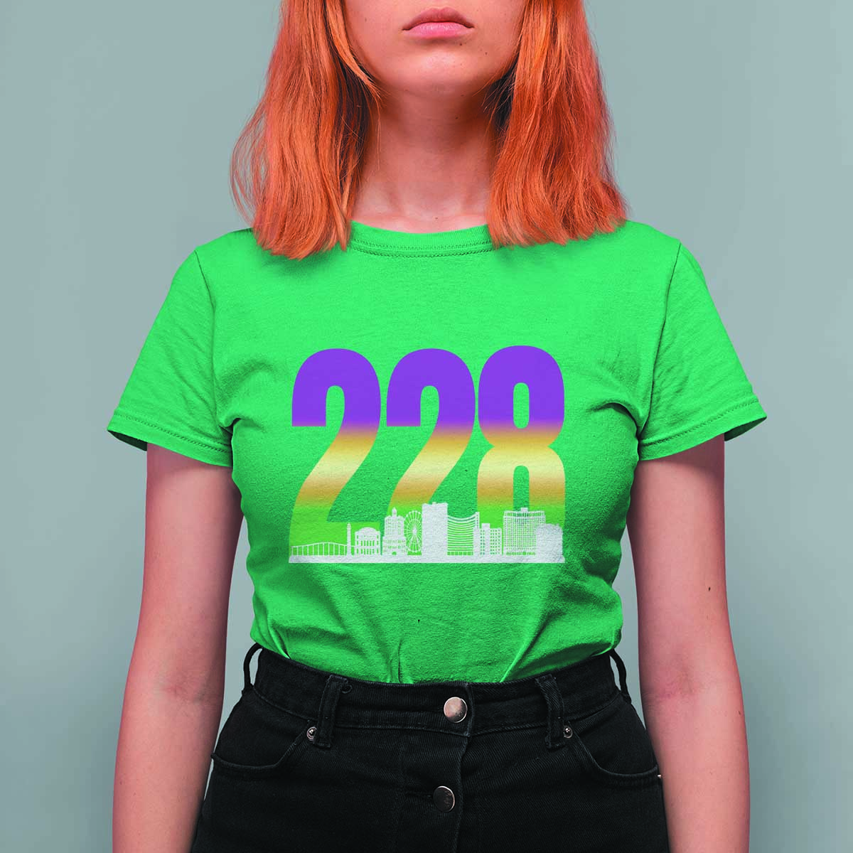 Funny Mardi Gras In Biloxi Mississippi T Shirt For Women 228 Skyline Area Code