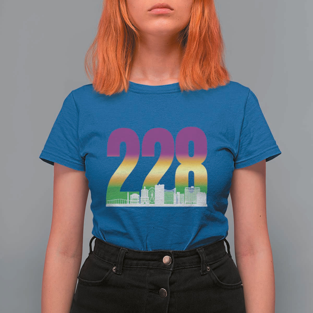 Funny Mardi Gras In Biloxi Mississippi T Shirt For Women 228 Skyline Area Code