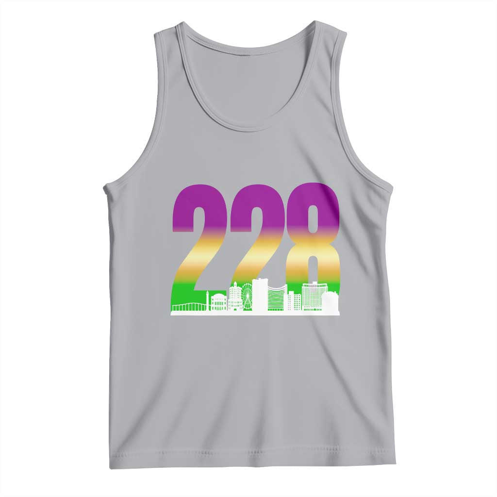 Funny Mardi Gras In Biloxi Mississippi Tank Top 228 Skyline Area Code