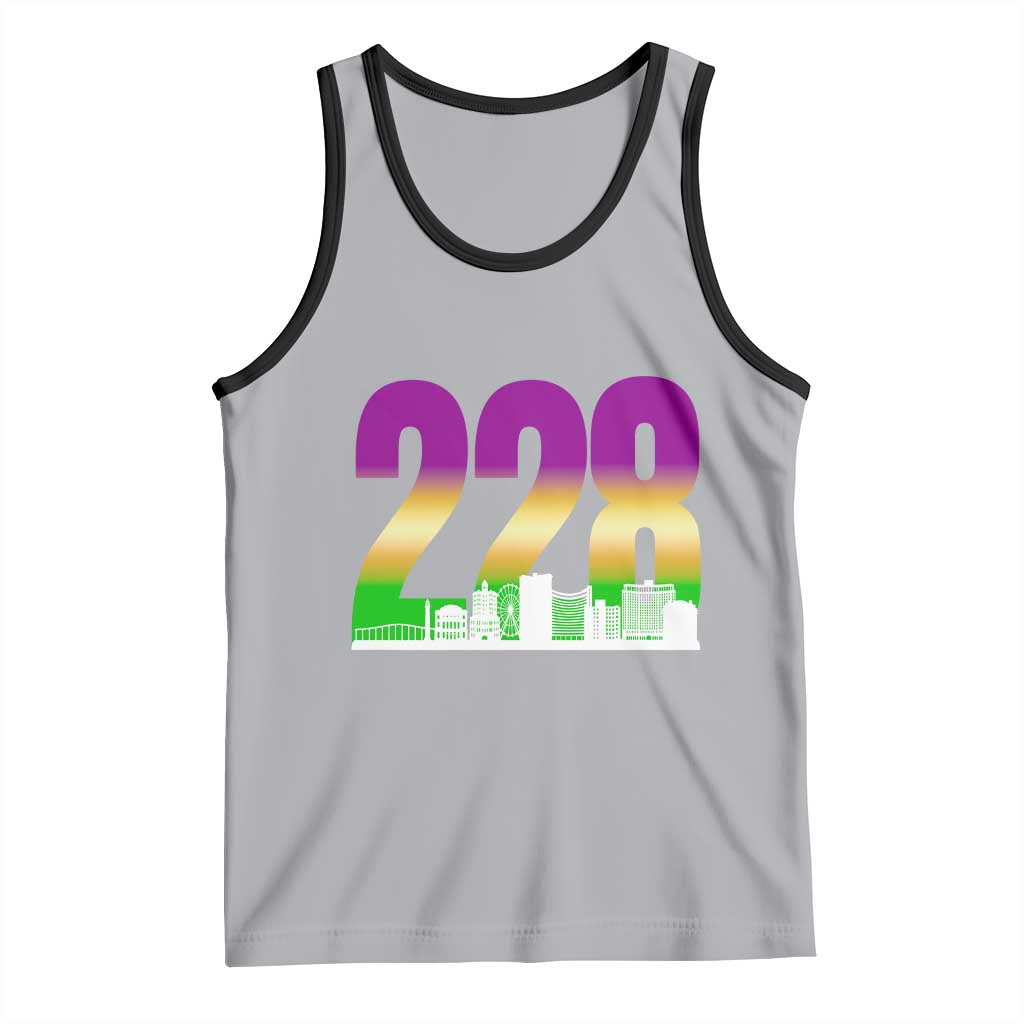 Funny Mardi Gras In Biloxi Mississippi Tank Top 228 Skyline Area Code