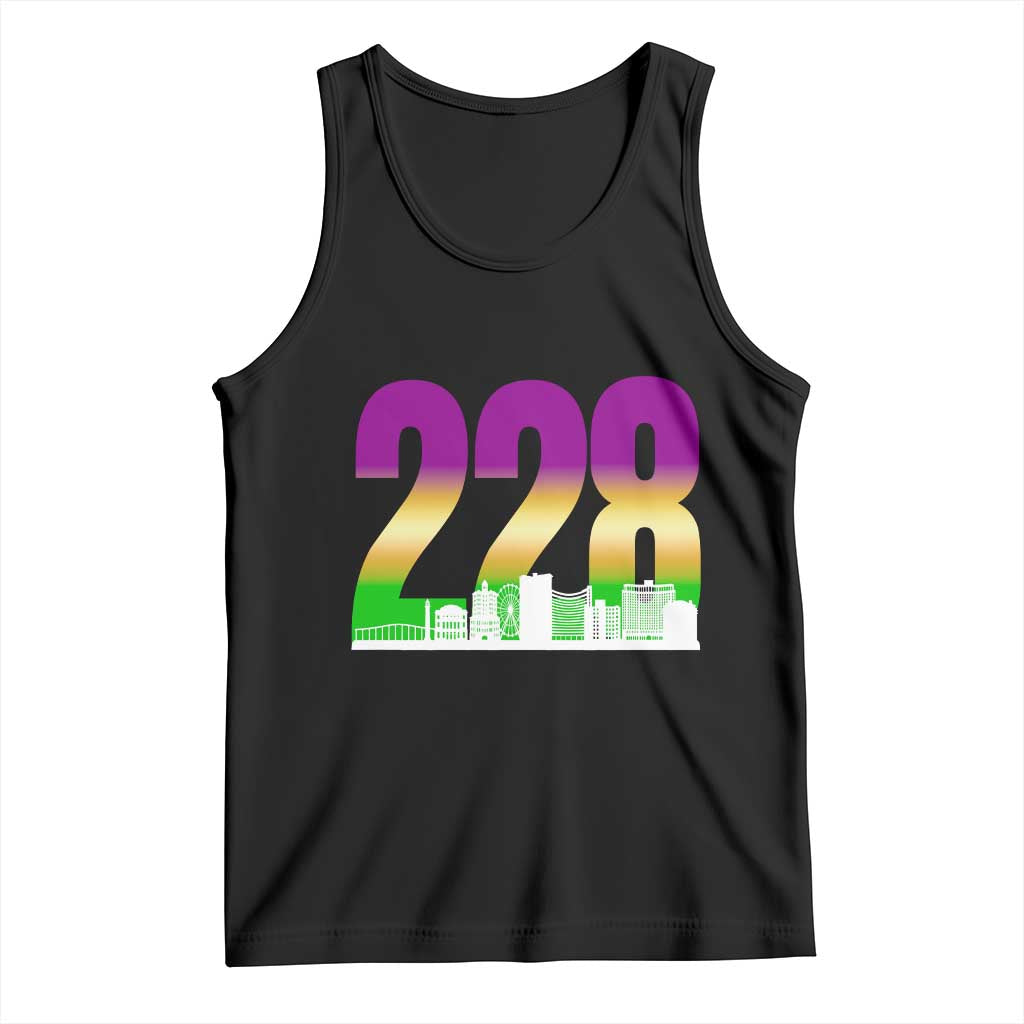 Funny Mardi Gras In Biloxi Mississippi Tank Top 228 Skyline Area Code