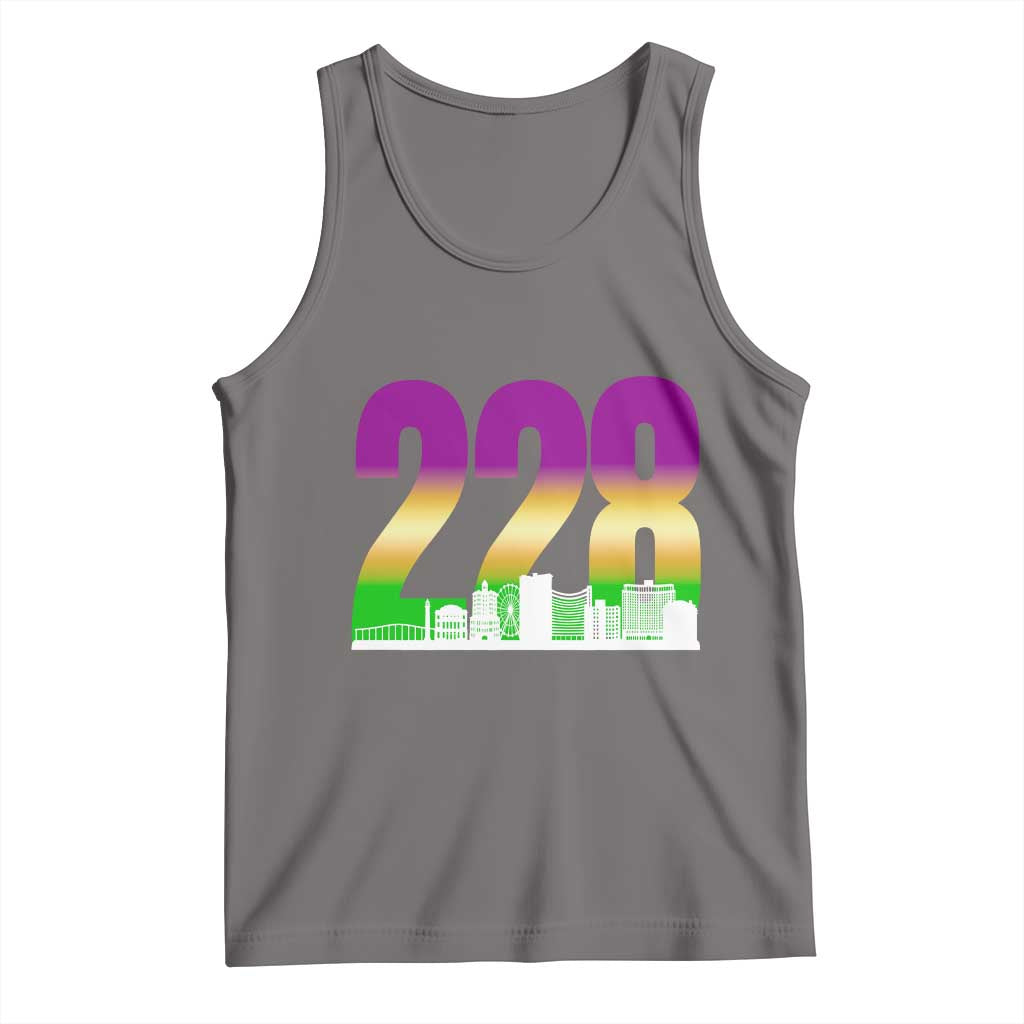 Funny Mardi Gras In Biloxi Mississippi Tank Top 228 Skyline Area Code
