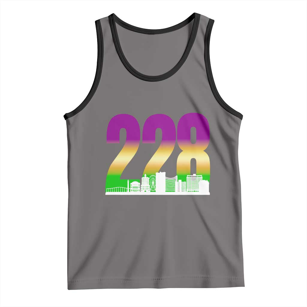 Funny Mardi Gras In Biloxi Mississippi Tank Top 228 Skyline Area Code