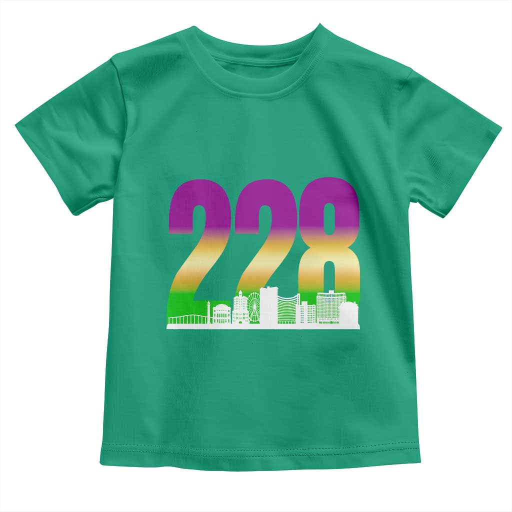 Funny Mardi Gras In Biloxi Mississippi Toddler T Shirt 228 Skyline Area Code