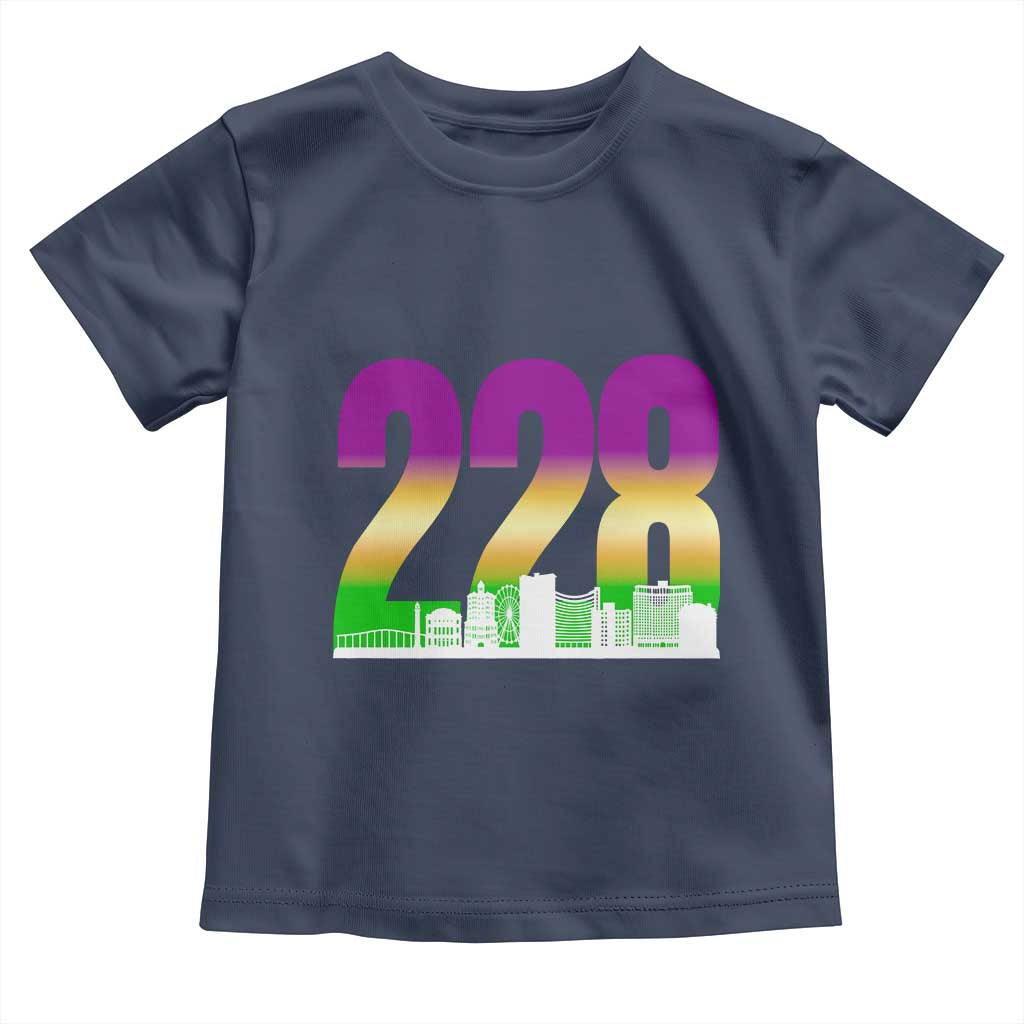 Funny Mardi Gras In Biloxi Mississippi Toddler T Shirt 228 Skyline Area Code