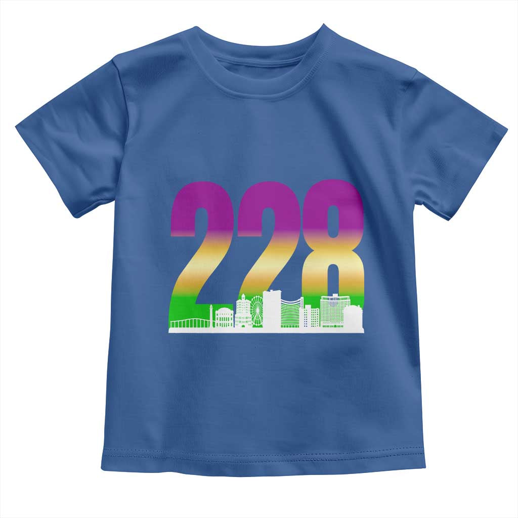 Funny Mardi Gras In Biloxi Mississippi Toddler T Shirt 228 Skyline Area Code