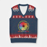 Not My President Not My Voice Not My Values Not My Beliefs V-Neck Knit Sweater Vest Multicolored Flowers - Wonder Print Shop