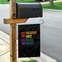 Not My President Not My Voice Not My Values Not My Beliefs Garden Flag Vintage Rainbow Text - Wonder Print Shop