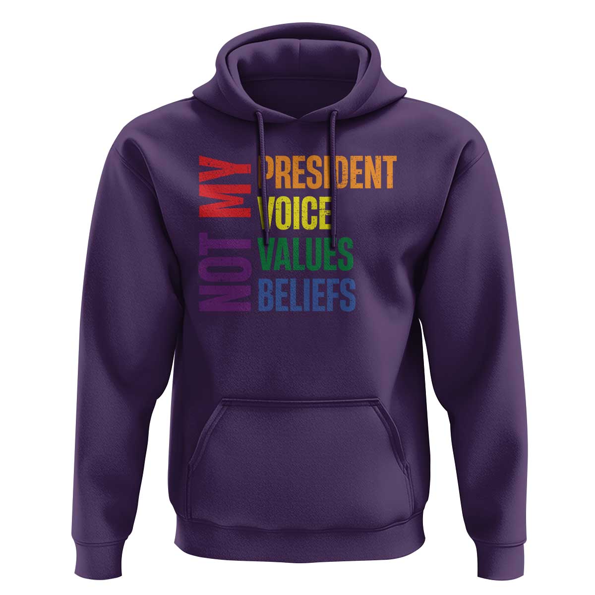 Not My President Not My Voice Not My Values Not My Beliefs Hoodie Vintage Rainbow Text