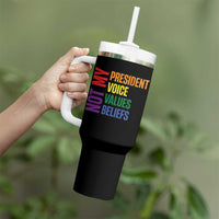 Not My President Not My Voice Not My Values Not My Beliefs Tumbler With Handle Vintage Rainbow Text