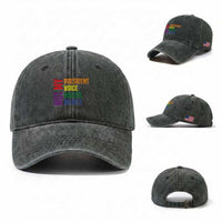 Not My President Not My Voice Not My Values Not My Beliefs Washed Cotton Baseball Cap Vintage Rainbow Text
