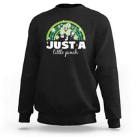 Funny St Patrick's Day Nurse Sweatshirt Just A Little Pinch Rainbow Shamrock