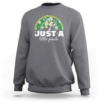 Funny St Patrick's Day Nurse Sweatshirt Just A Little Pinch Rainbow Shamrock