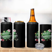 Funny St Patrick's Day Nurse 4 in 1 Can Cooler Tumbler Nurses Love Shenanigans Nurse Life Shamrock