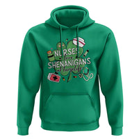 Funny St Patrick's Day Nurse Hoodie Nurses Love Shenanigans Nurse Life Shamrock