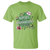 Funny St Patrick's Day Nurse T Shirt Nurses Love Shenanigans Nurse Life Shamrock