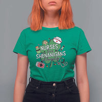 Funny St Patrick's Day Nurse T Shirt For Women Nurses Love Shenanigans Nurse Life Shamrock