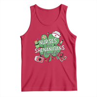 Funny St Patrick's Day Nurse Tank Top Nurses Love Shenanigans Nurse Life Shamrock