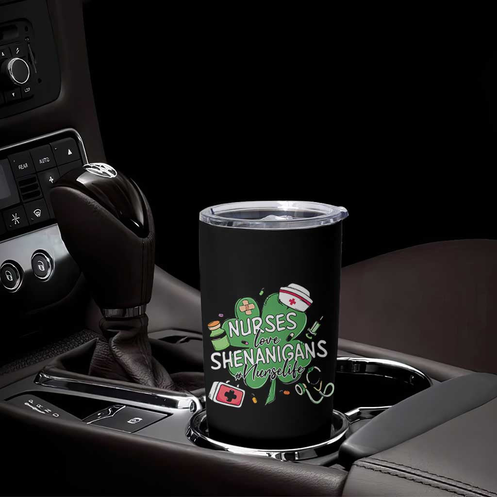 Funny St Patrick's Day Nurse Tumbler Cup Nurses Love Shenanigans Nurse Life Shamrock