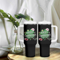 Funny St Patrick's Day Nurse Tumbler With Handle Nurses Love Shenanigans Nurse Life Shamrock
