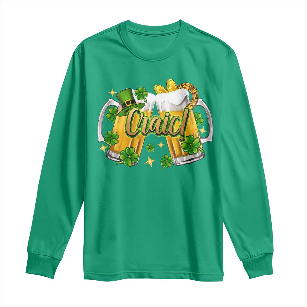 Funny St Patrick's Day Irish Beer Drinking Craic Long Sleeve Shirt