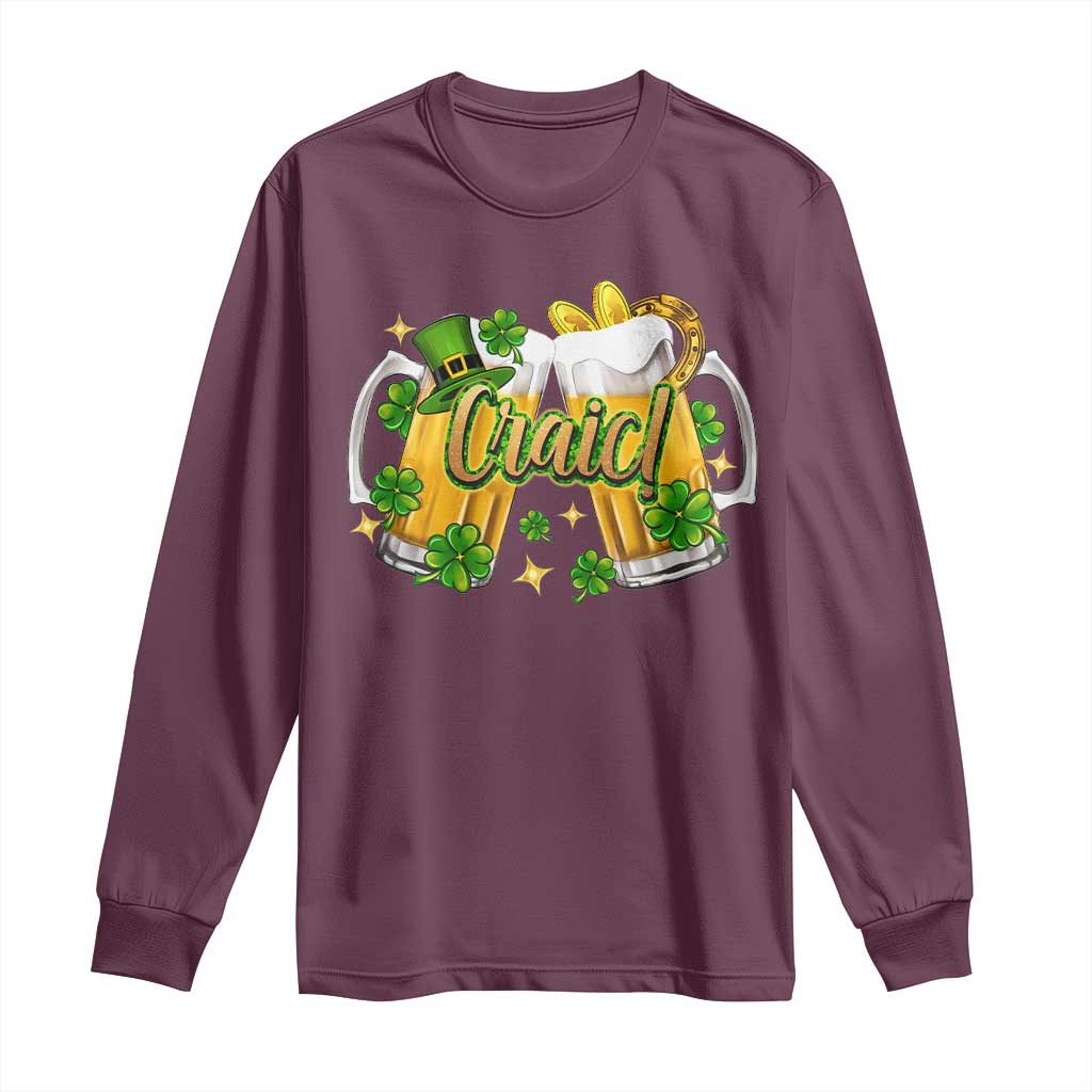Funny St Patrick's Day Irish Beer Drinking Craic Long Sleeve Shirt