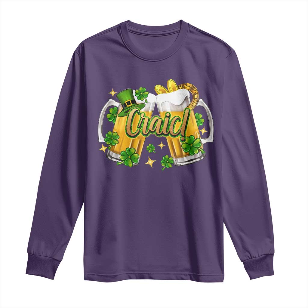 Funny St Patrick's Day Irish Beer Drinking Craic Long Sleeve Shirt