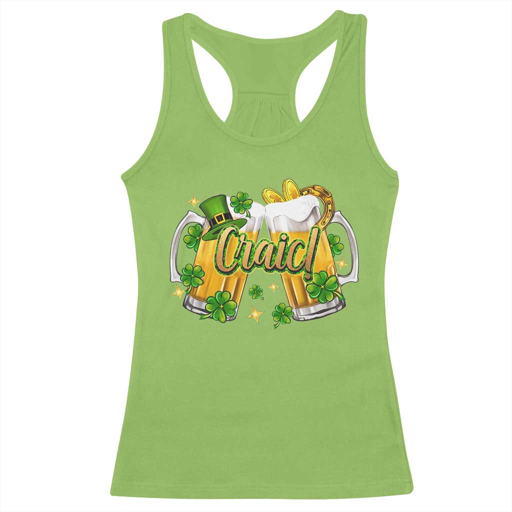 Funny St Patrick's Day Irish Beer Drinking Craic Racerback Tank Top
