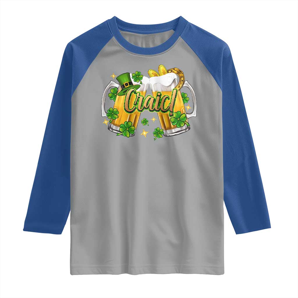 Funny St Patrick's Day Irish Beer Drinking Craic Raglan Shirt