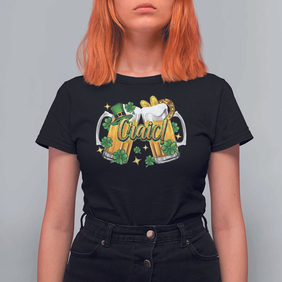Funny St Patrick's Day Irish Beer Drinking Craic T Shirt For Women