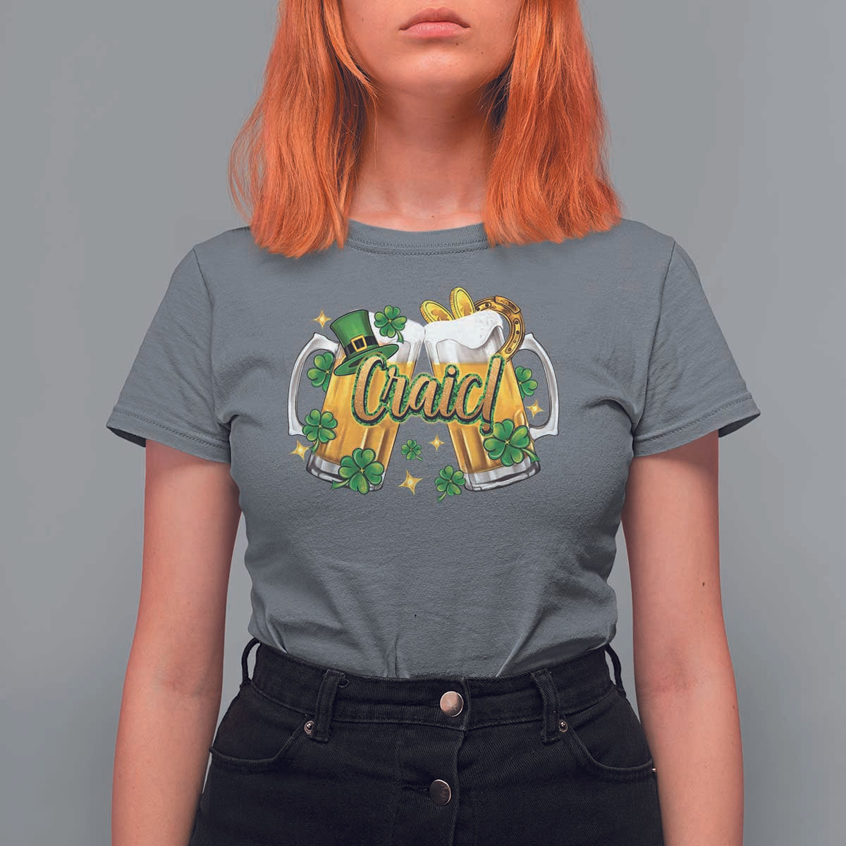 Funny St Patrick's Day Irish Beer Drinking Craic T Shirt For Women
