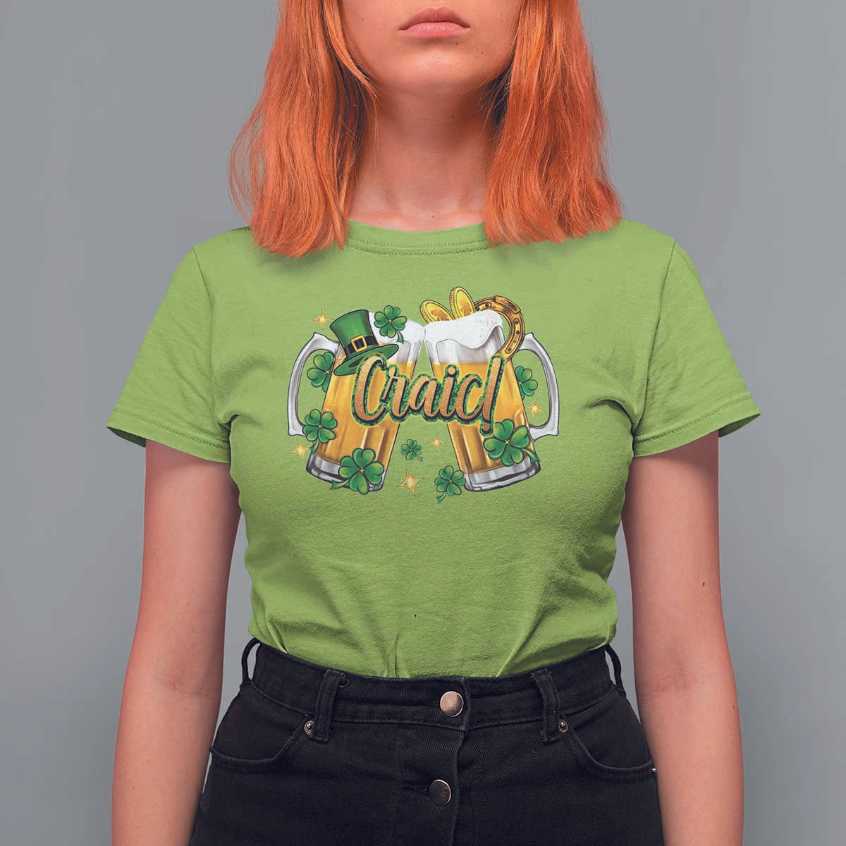 Funny St Patrick's Day Irish Beer Drinking Craic T Shirt For Women