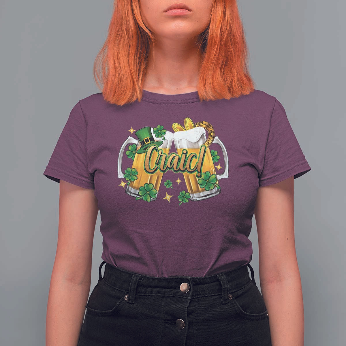 Funny St Patrick's Day Irish Beer Drinking Craic T Shirt For Women