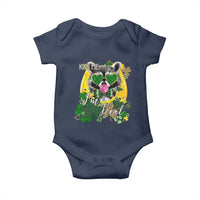 Funny St Patrick's Day Racoon Baby Onesie Kiss Me I'm Feral Horseshoe Shamrock