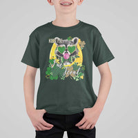 Funny St Patrick's Day Racoon T Shirt For Kid Kiss Me I'm Feral Horseshoe Shamrock