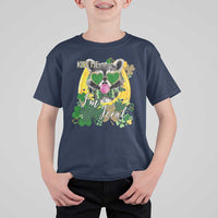 Funny St Patrick's Day Racoon T Shirt For Kid Kiss Me I'm Feral Horseshoe Shamrock