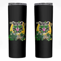 Funny St Patrick's Day Racoon Skinny Tumbler Kiss Me I'm Feral Horseshoe Shamrock