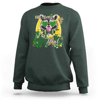 Funny St Patrick's Day Racoon Sweatshirt Kiss Me I'm Feral Horseshoe Shamrock