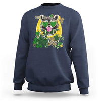 Funny St Patrick's Day Racoon Sweatshirt Kiss Me I'm Feral Horseshoe Shamrock