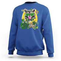 Funny St Patrick's Day Racoon Sweatshirt Kiss Me I'm Feral Horseshoe Shamrock