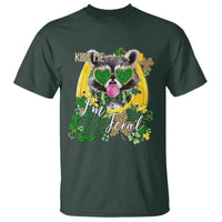 Funny St Patrick's Day Racoon T Shirt Kiss Me I'm Feral Horseshoe Shamrock