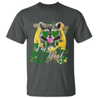 Funny St Patrick's Day Racoon T Shirt Kiss Me I'm Feral Horseshoe Shamrock