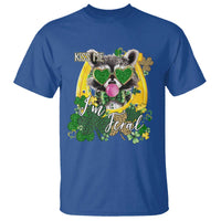 Funny St Patrick's Day Racoon T Shirt Kiss Me I'm Feral Horseshoe Shamrock