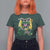 Funny St Patrick's Day Racoon T Shirt For Women Kiss Me I'm Feral Horseshoe Shamrock