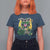 Funny St Patrick's Day Racoon T Shirt For Women Kiss Me I'm Feral Horseshoe Shamrock