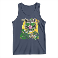 Funny St Patrick's Day Racoon Tank Top Kiss Me I'm Feral Horseshoe Shamrock