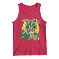 Funny St Patrick's Day Racoon Tank Top Kiss Me I'm Feral Horseshoe Shamrock