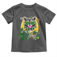 Funny St Patrick's Day Racoon Toddler T Shirt Kiss Me I'm Feral Horseshoe Shamrock