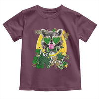 Funny St Patrick's Day Racoon Toddler T Shirt Kiss Me I'm Feral Horseshoe Shamrock