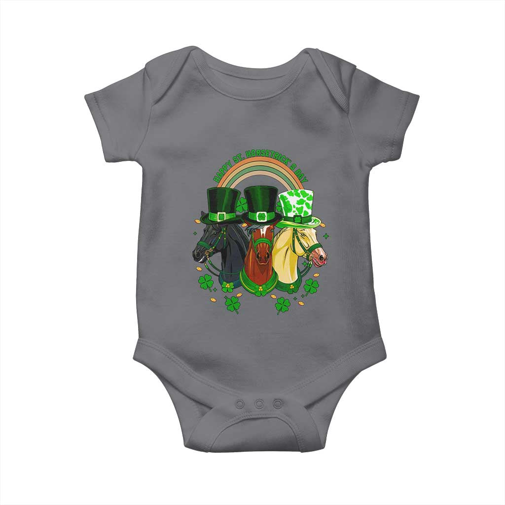 Funny St Patrick's Day Horse Baby Onesie Happy St Horsetrick's Day Shamrock